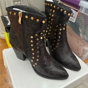 Black studded booties